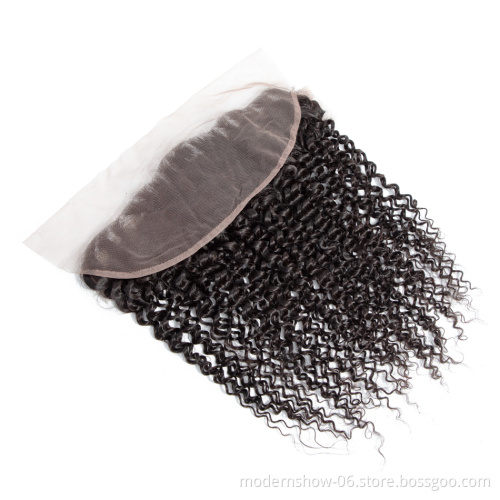 Raw Virgin Kinky Curly Swiss Lace/Transparent Lace Frontal 13*4 Cuticles Aligned Raw Virgin Hair